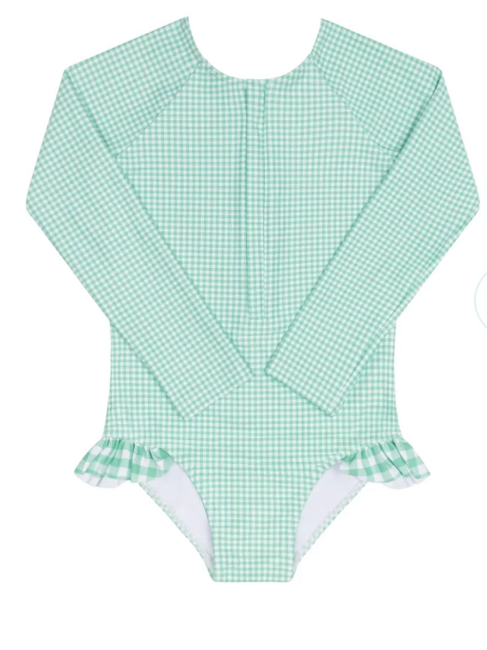 Minnow girls gustavia gingham front zip rashguard one piece, 2T